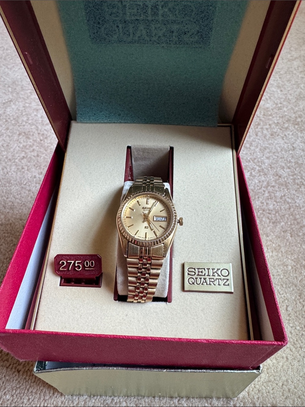 Seiko Gold-Tone Bracelet Watch with Day-Date